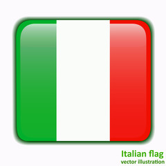 Fototapeta premium Button with flag of Italia. Vector.