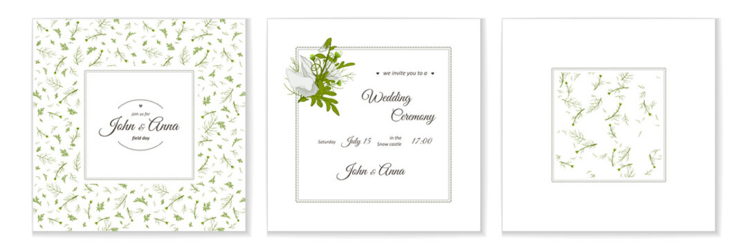 Greeting card with flowers bouquet - white camomiles.