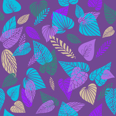 Violet abstract leaves