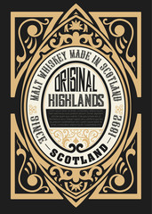 Obraz premium Whiskey label design