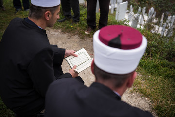 quran holy book reading by imam  on islamic funeral