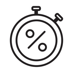 Stopwatch black friday vector icon