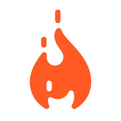 Fire flames with sparks, new orange icon