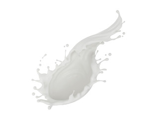 milk or yogurt splash isolated on white background.