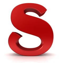 S letter red 3d
