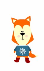 smiling christmas fox