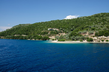 Scorpios island -property of the Onassis family – Ionian sea, Lefkada Island, Greece -  Mediterranean