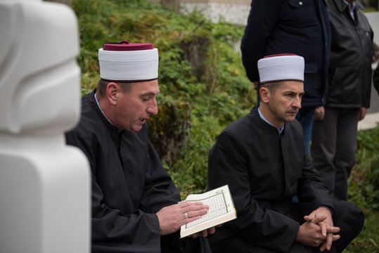 quran holy book reading by imam  on islamic funeral