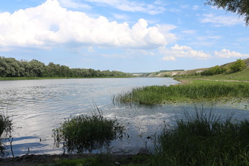 landscape with river and clouds