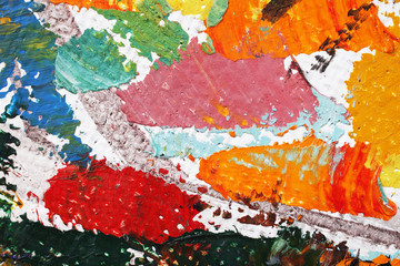 Artists oil paints multicolored closeup abstract background