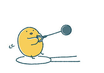ゆるいひよこのハンマー投げ © TAMAGO POTATO