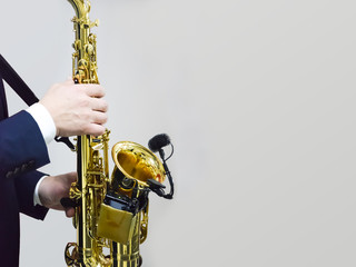 Musician playing  saxophone 