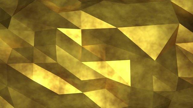 Abstract gold triangular texture background animation. 4K 