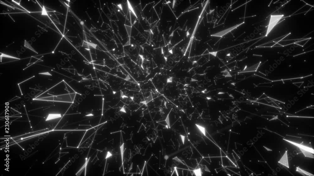 Poster fly through abstract 3d rendering of a scientific technology data binary code network conveying conn