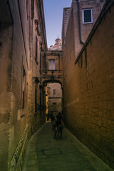 The narrow streets of the old town of Mdina, Malta