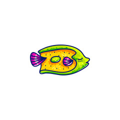 Colorful swimming marine fish 