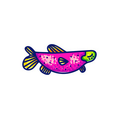 Colorful swimming marine fish 