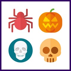 scary icon. spider and pumpkin vector icons in scary set. Use this illustration for scary works.