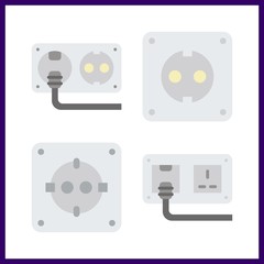 4 call icon. Vector illustration call set. socket icons for call works