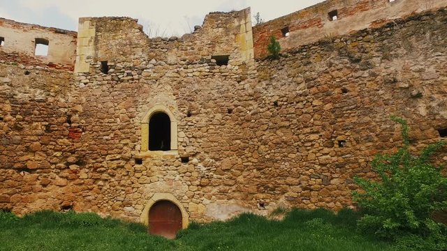The remaining walls of the medieval Aiud fortress in Transylvania Romania