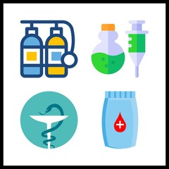 4 illness icon. Vector illustration illness set. bank for medicine and poison icons for illness works
