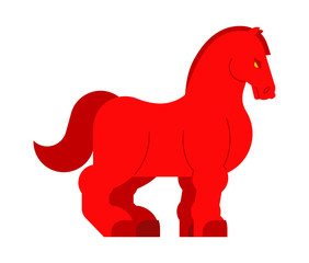 Clydesdale red Strong heavy horse. Draft Shire Horse. Power big steed. Cartoon animal vector