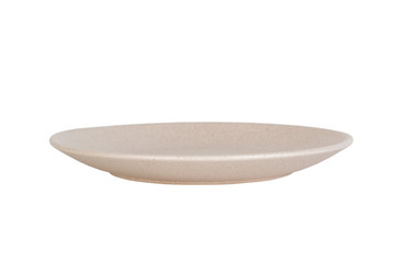 Empty gray dish isolated on white background, front view