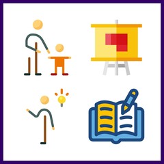 idea icon. plan and child vector icons in idea set. Use this illustration for idea works.
