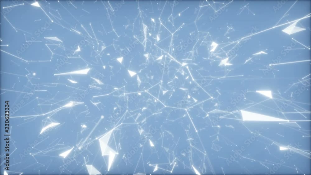 Poster distortion of space saturated with particles.data stream blockchain network. futuristic background. 