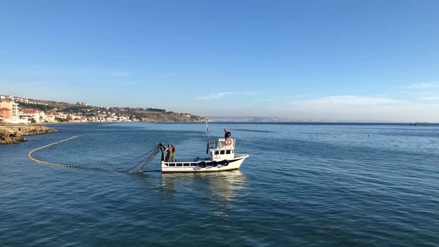 fishing boat on the sea