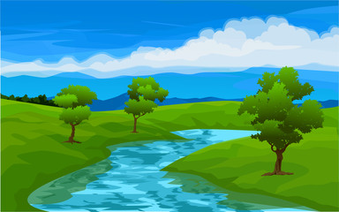 Obraz na płótnie Canvas stream in meadow