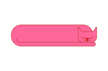 Long cat isolated. Pet long cartoon vector