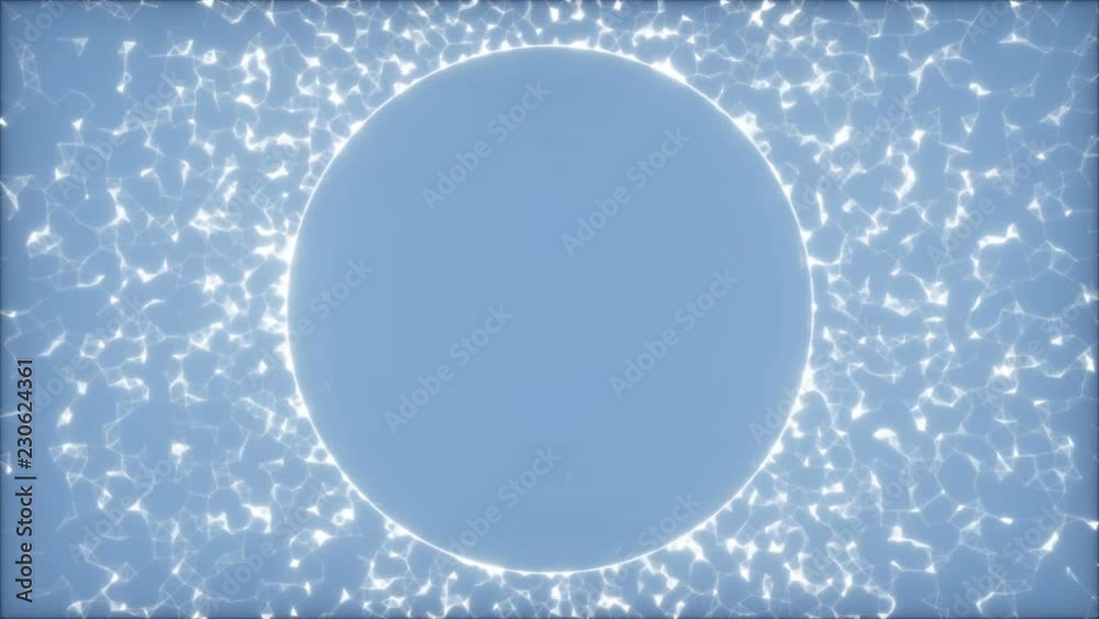 Poster the generator of attention. solar disk with connectors.fly through abstract 3d rendering of a scient
