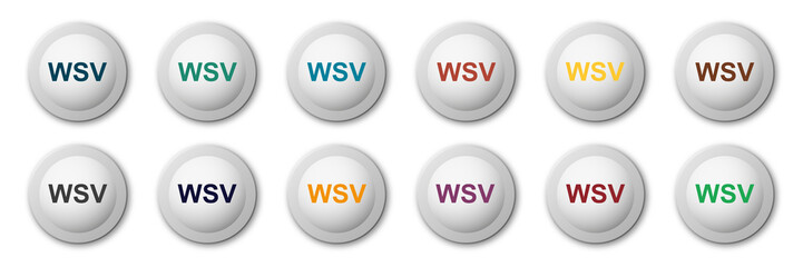 Button Set - Weiß simpel 3D - WSV