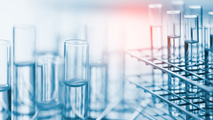 Laboratory glassware containing chemical liquid, science research,science background