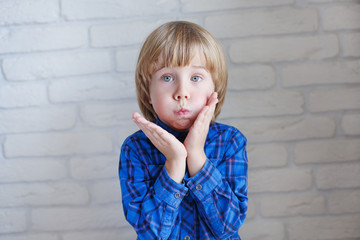 Portrait of a crooked little boy