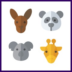 zoo icon. panda and giraffe vector icons in zoo set. Use this illustration for zoo works.