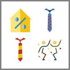 4 urban icon. Vector illustration urban set. tie and real estate icons for urban works