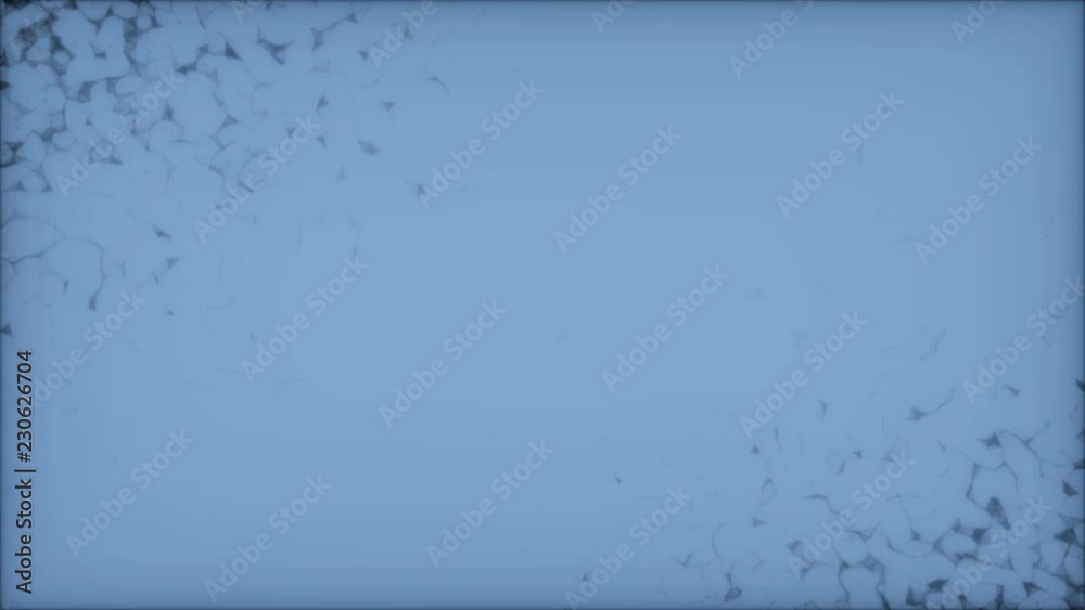 Poster two clusters of information in different parts of the screen.fly through abstract 3d rendering of a 