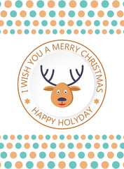 cute merry christmas greeting card with dear.