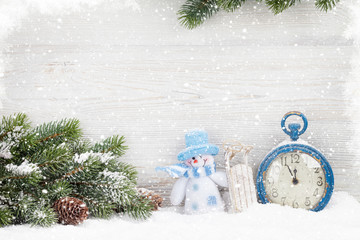 Christmas snowman toy and alarm clock