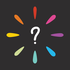 Question mark design and black background