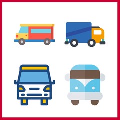 lorry icon. van and delivery truck vector icons in lorry set. Use this illustration for lorry works.