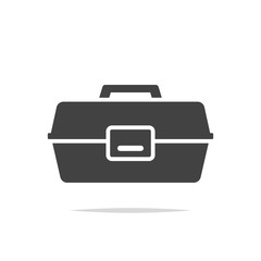 Fishing tackle box icon vector