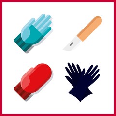 glove icon. gloves and scalpel vector icons in glove set. Use this illustration for glove works.