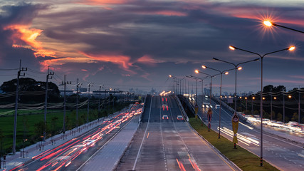 Fototapeta na wymiar Expressway in night sky
