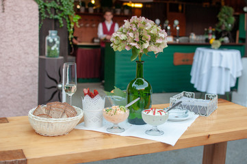 floral decoration on wedding table