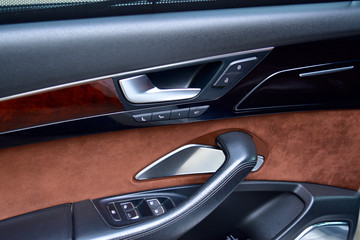 Obraz na płótnie Canvas luxury car interior, door, control system.