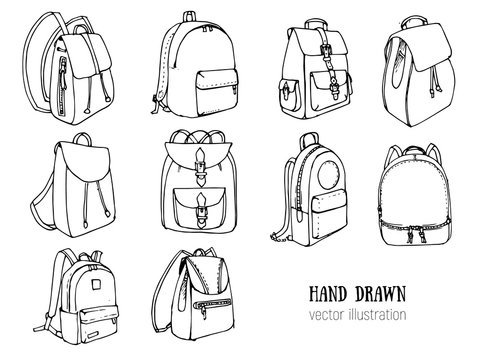 Backpack Fashion Flat Technical Drawing Vector Template Stock Vector By ...
