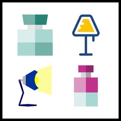 illumination icon. cologne and lamp vector icons in illumination set. Use this illustration for illumination works.
